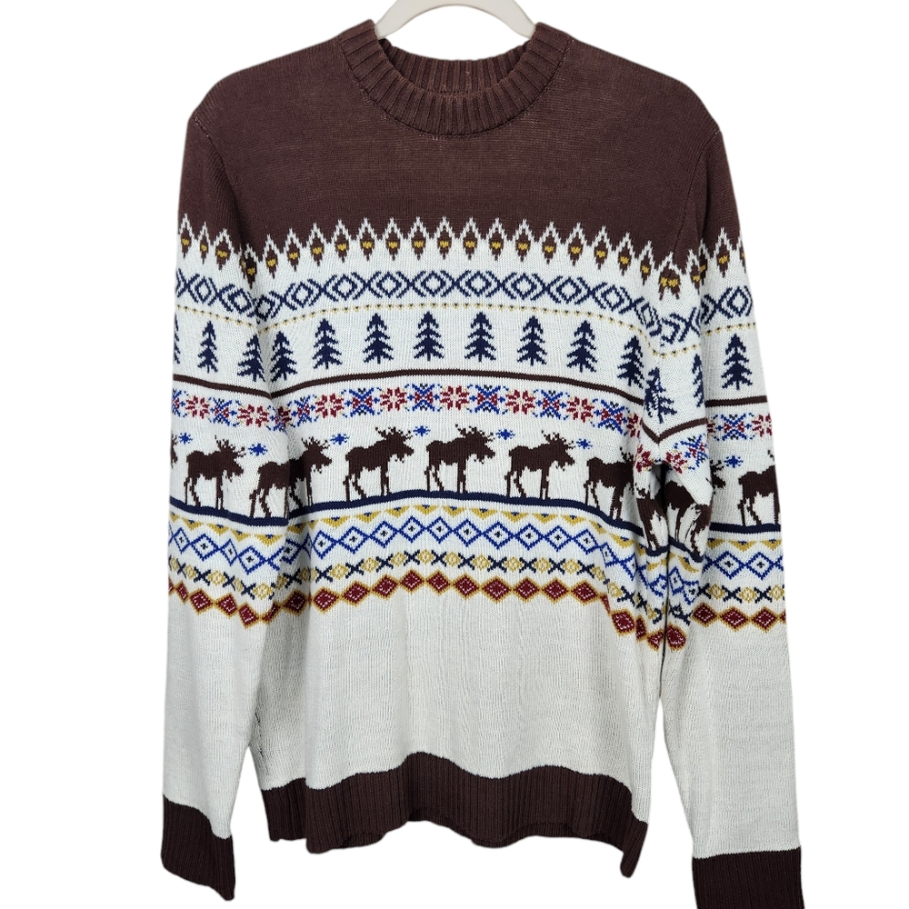 Dog Threads Caribou Winter Ugly Christmas Sweater Unisex Men's Size Small